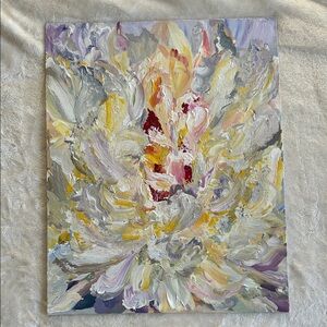 New Original Abstract Floral Canvas Art in Multicolor